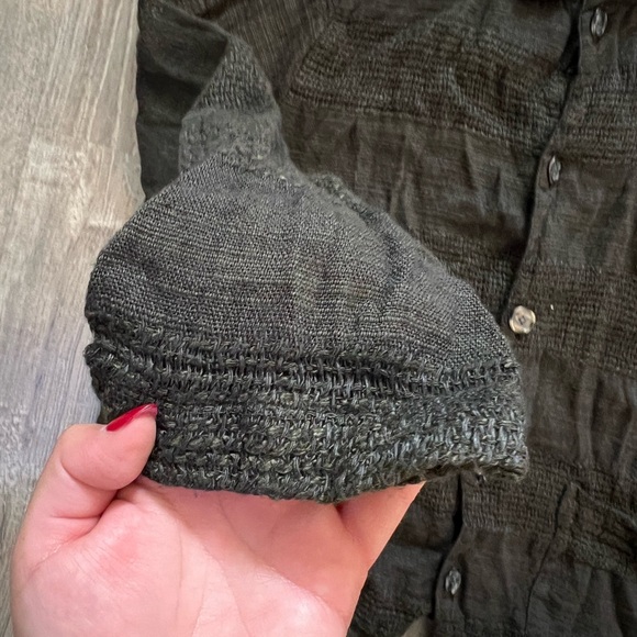 CP Shades two pocket Olive Linen Blend Woven Striped
Button Up jacket - Picture 7 of 8